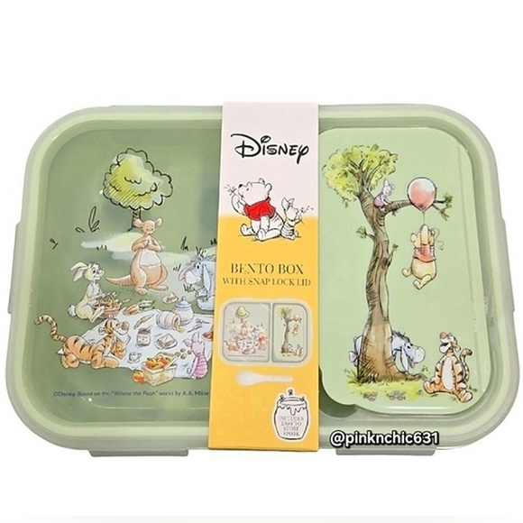 Disney Other - SOLD ‼️ Disney Winnie the Pooh Bento Lunch Box W/ Snap Lock Lid and Spork